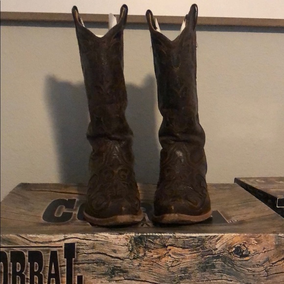 Corral women’s chocolate vintage lizard boots - Picture 1 of 4